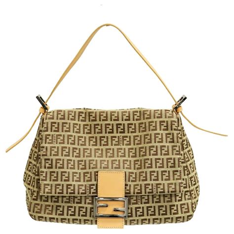 Fendi Mamma Baguette Beige Cloth ref.1093977 